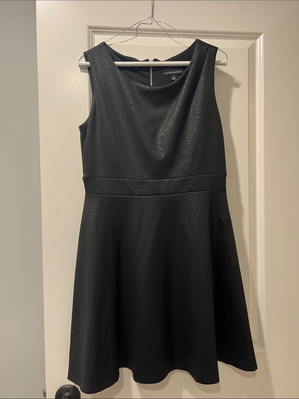 Cynthia Rowley Black Sleeveless Midi Fit-and-Flare Dress